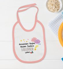 BK Kids Babaannem Tasarımlı Pembe Bebek Body Zıbın ve Mama Önlüğü Hediye Seti-1