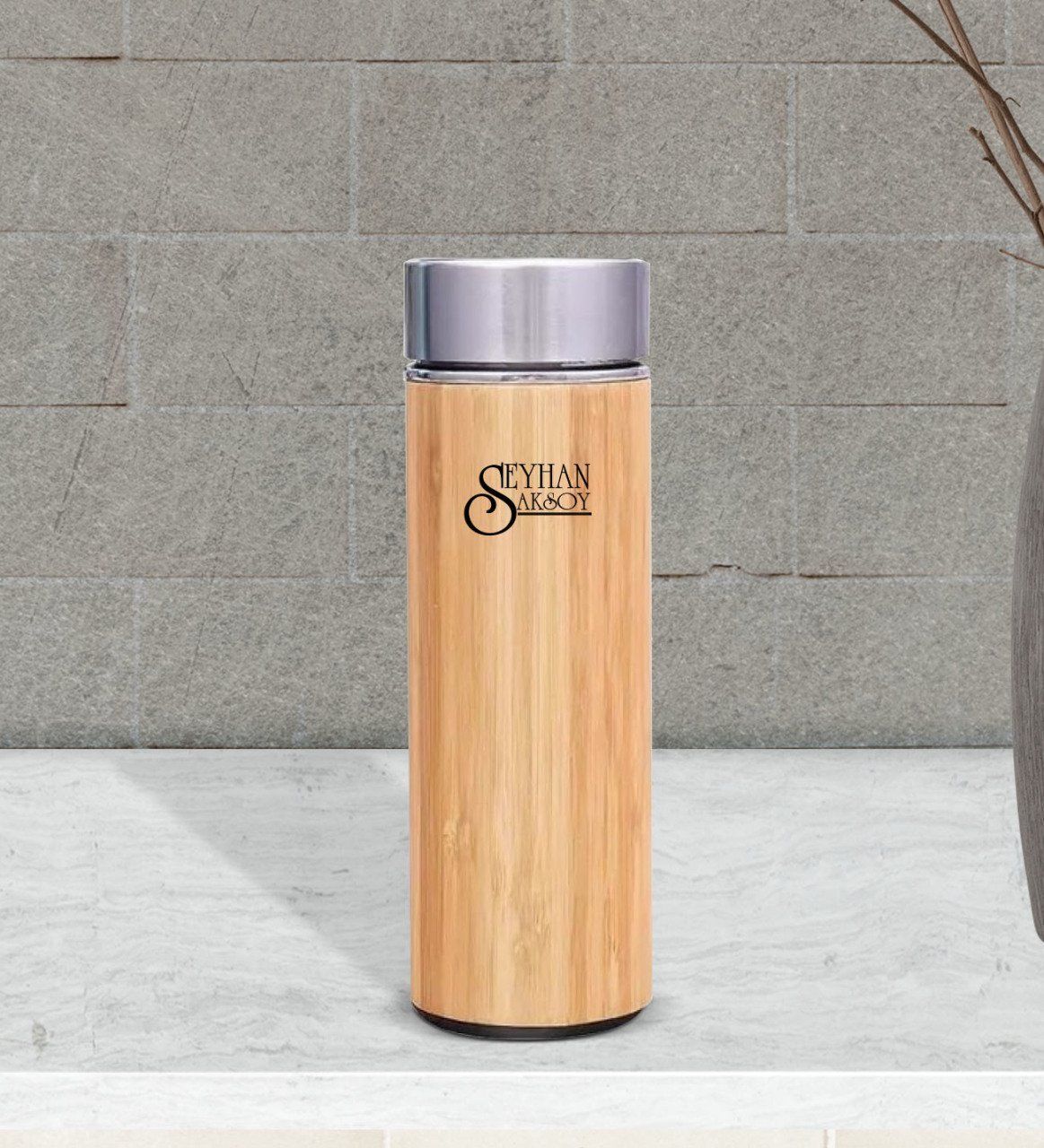 Kişiye Özel 5316 Bambu Çelik Termos 500ml