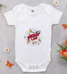 BK Kids Dikkat Laz Tasarımlı Beyaz Bebek Body Zıbın-1