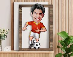BK Gift Kişiye Özel Erkek Futbolcu Karikatürlü 3D Ahşap Tablo, Sevgiliye Hediye, Arkadaşa Hediye, Yıl Dönümü Hediyesi, Doğum Günü Hediyesi-2