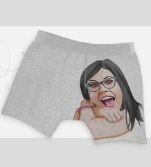 BK Gift Kişiye Özel Karikatürlü Eğlenceli Erkek Boxer Serisi - Model 11