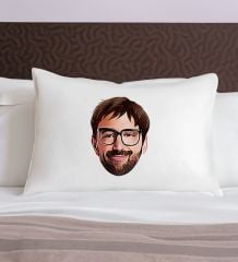 BK Gift Kişiye Özel Karikatür Tasarımlı Pamuklu Yastık Kılıfı-1 50x70cm , Sevgiliye Hediye, Ev Hediyesi, Tasarım Ev Tekstili