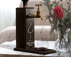 BK Gift Kişiye Özel Kabartma İsimli Musluklu Siyah(Ebony) Ahşap Şarap Standı, Şarap Çeşmesi, Doğum Günü Hediyesi, Ev Hediyesi, İçecek Dispenseri-17