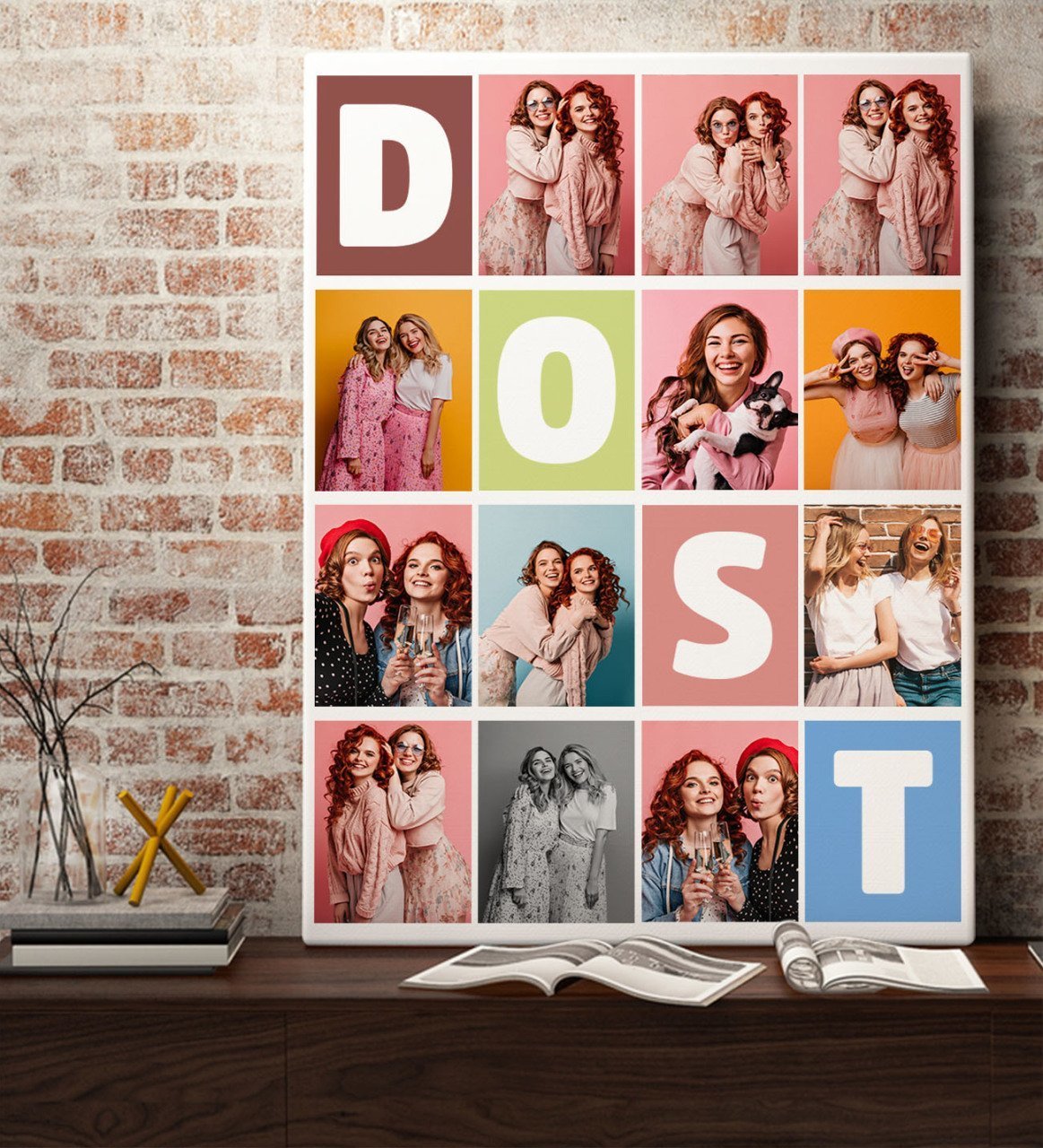 Kişiye Özel Dost Temalı Kanvas Tablo 70x100cm