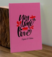 BK Gift Sevgiliye Özel İsimli Pembe Defter ve Fuşya Cam Matara Hediye Seti-15, Sevgiliye Hediye, Sevgililer Günü, Yeni İş Hediyesi