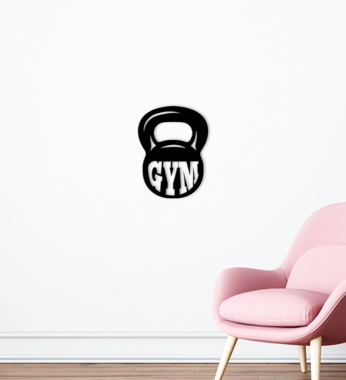 BK Home GYM Tasarımlı Ahşap Duvar Süsü-13