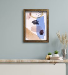 BK Gift Otel Odası Konseptli Doğal Masif Ahşap Çerçeveli Tablo 30x40cm-65