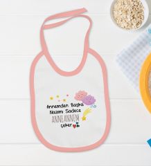BK Kids Anneannem Tasarımlı Pembe Bebek Body Zıbın ve Mama Önlüğü Hediye Seti-1