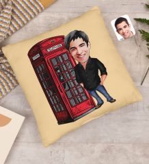 BK Gift Kişiye Özel Erkek Karikatürlü Beyaz Yastık-1
