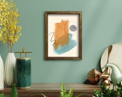 BK Home Doğal Masif Ahşap Çerçeveli Tablo 45x65cm-72