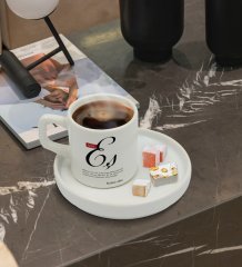 Kişiye Özel Mânâ Eş Tasarımlı Sunum Tabaklı Türk Kahvesi Fincanı Model 1
