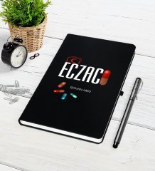 Kişiye Özel Eczacı Siyah Defter Kalem Seti-3