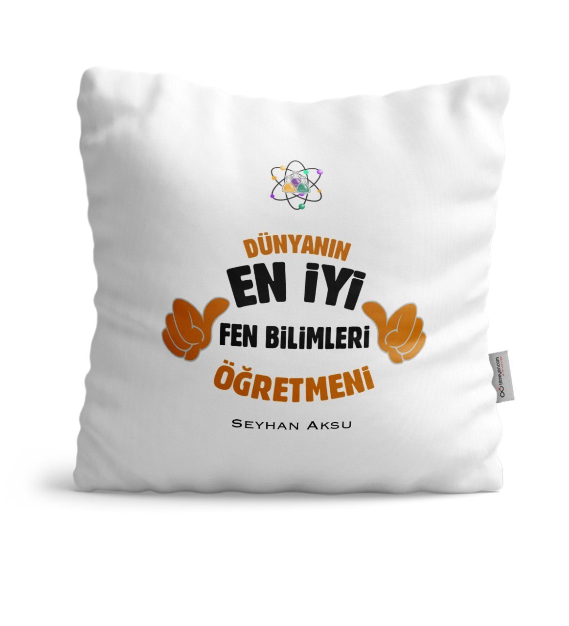 Kişiye Özel Fen Bilimleri Öğretmeni Saten Yastık - 1