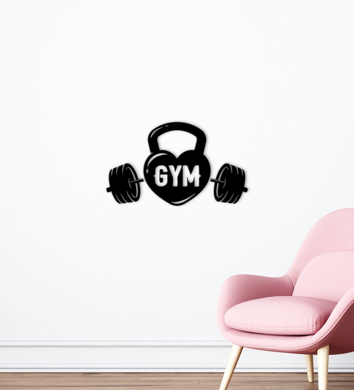 BK Home GYM Tasarımlı Ahşap Duvar Süsü-8