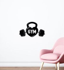 BK Home GYM Tasarımlı Ahşap Duvar Süsü-8