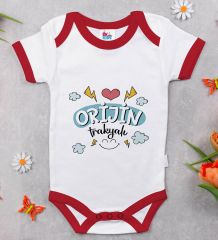 BK Kids Orjin Trakyalı Tasarımlı Kırmızı Bebek Body Zıbın-1
