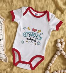 BK Kids Orjin Trakyalı Tasarımlı Kırmızı Bebek Body Zıbın-1