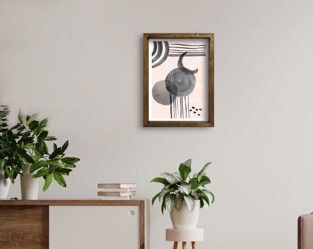 BK Home Doğal Masif Ahşap Çerçeveli Tablo 45x65cm-71