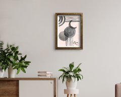 BK Home Doğal Masif Ahşap Çerçeveli Tablo 45x65cm-71