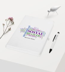 Kişiye Özel Sosyal Bilgiler Öğretmeni Temalı Beyaz Defter Kalem Hediye Seti - 1