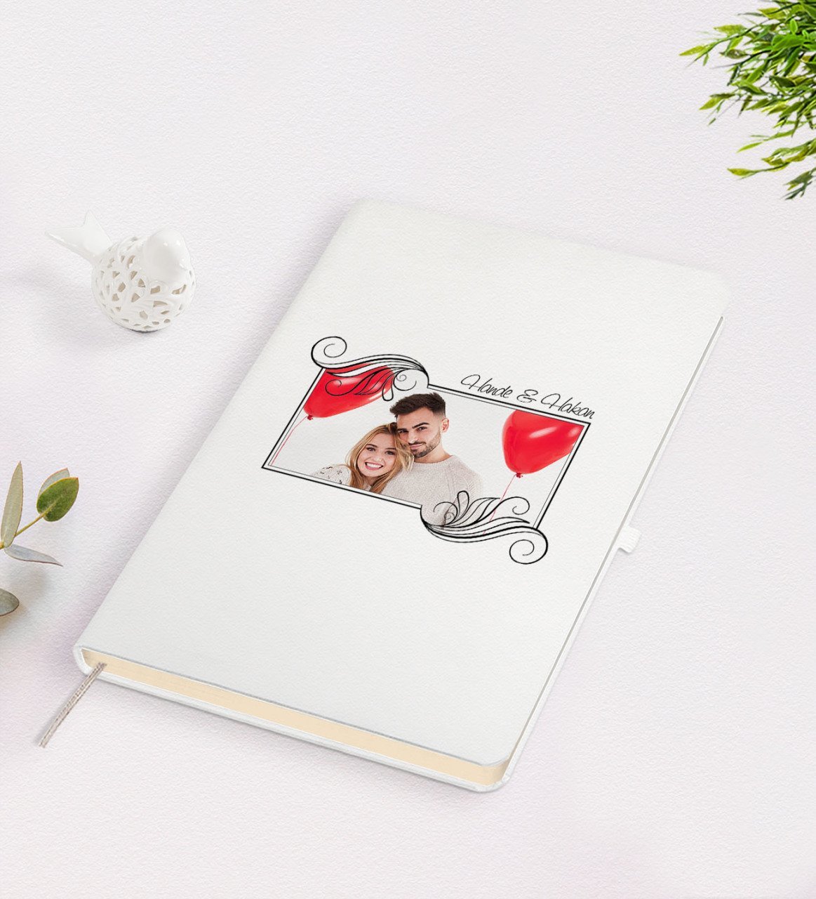 Kişiye Özel Sevgililer Günü Temalı İsimli Fotoğraflı Beyaz Defter-32