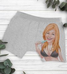 BK Gift Kişiye Özel Karikatürlü Eğlenceli Erkek Boxer Serisi - Model 9