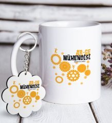 Kişiye Özel Mesleki Ar-Ge Mühendisi Beyaz Kupa ve Anahtarlık Hediye Seti-2