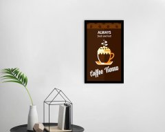 BK Home Coffee Tasarımlı Dekoratif Ahşap Siyah Çerçeveli Tablo-10