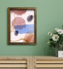 BK Gift Otel Odası Konseptli Doğal Masif Ahşap Çerçeveli Tablo 30x40cm-63
