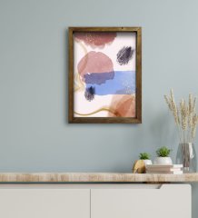 BK Gift Otel Odası Konseptli Doğal Masif Ahşap Çerçeveli Tablo 30x40cm-63