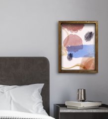 BK Gift Otel Odası Konseptli Doğal Masif Ahşap Çerçeveli Tablo 30x40cm-63
