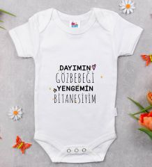 BK Kids Dayımın Gözbebeği Tasarımlı Beyaz Bebek Body Zıbın-1