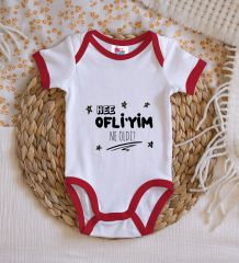 BK Kids Ofliyim Ne Oldi Tasarımlı Kırmızı Bebek Body Zıbın-1