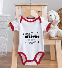 BK Kids Ofliyim Ne Oldi Tasarımlı Kırmızı Bebek Body Zıbın-1