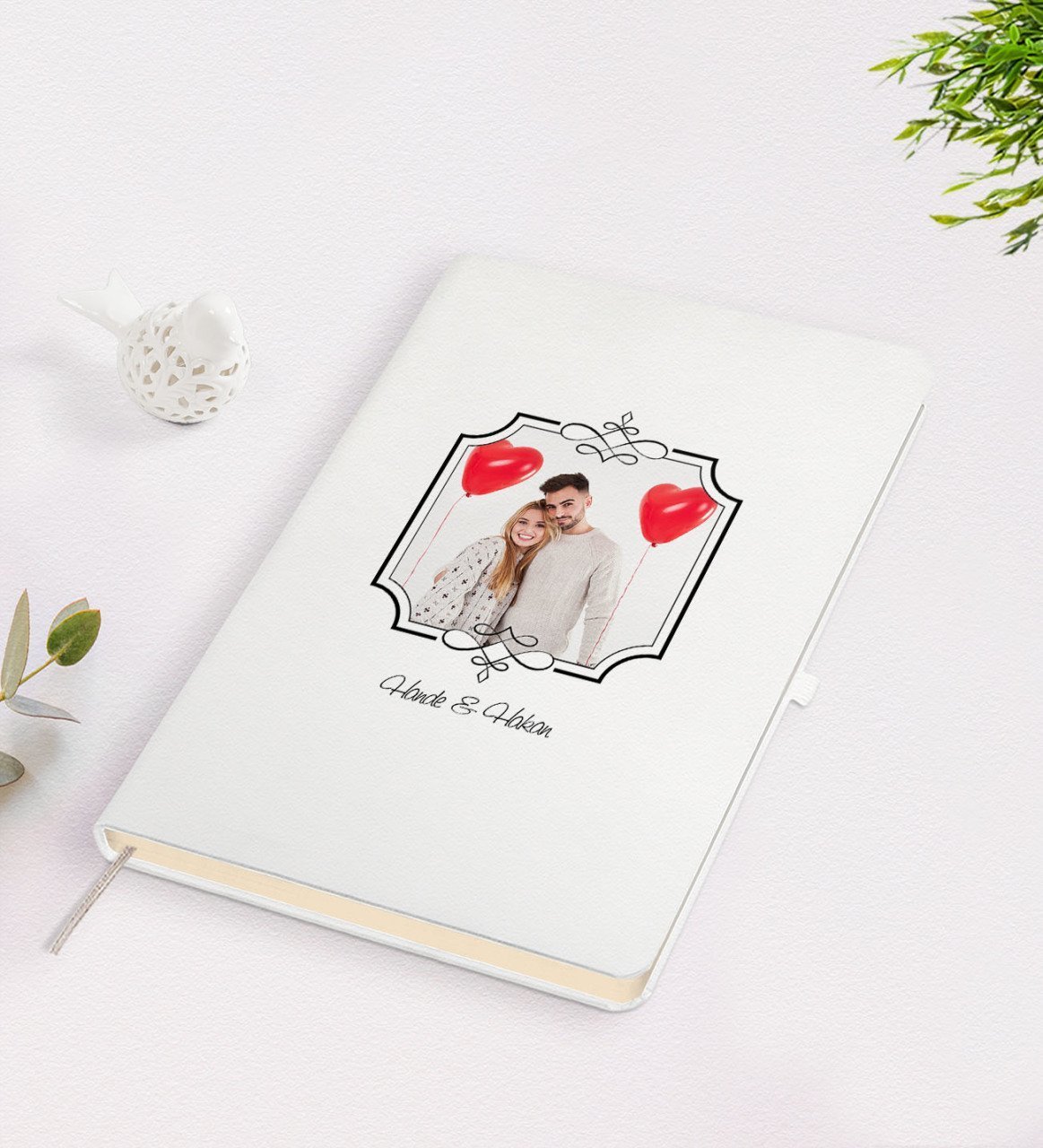Kişiye Özel Sevgililer Günü Temalı İsimli Fotoğraflı Beyaz Defter-31