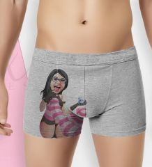 BK Gift Kişiye Özel Karikatürlü Eğlenceli Erkek Boxer Serisi - Model 8