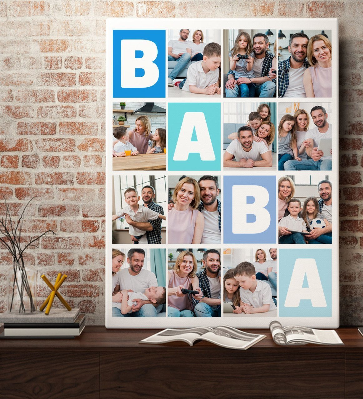 Kişiye Özel Baba Temalı Kanvas Tablo 70x100cm