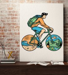 BK Gift Bisiklet Tasarımlı Kanvas Tablo 70x100cm-6