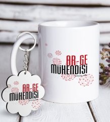 Kişiye Özel Mesleki Ar-Ge Mühendisi Beyaz Kupa ve Anahtarlık Hediye Seti-1