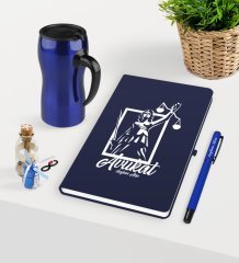 Kişiye Özel Avukat Temalı Lacivert Defter Kalem ve Termos Mug Seti  - 16