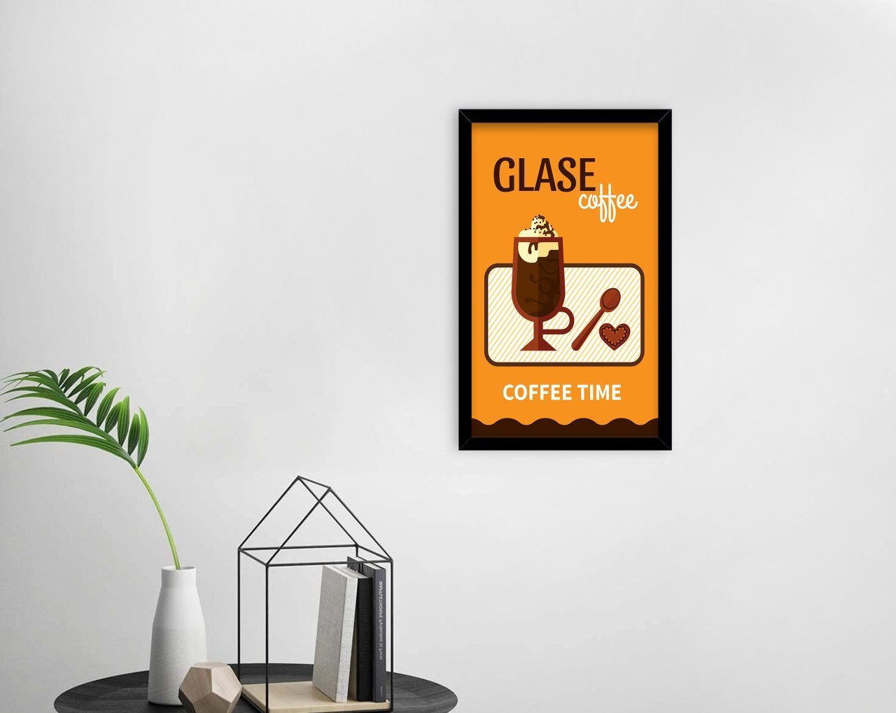 BK Home Coffee Tasarımlı Dekoratif Ahşap Siyah Çerçeveli Tablo-9