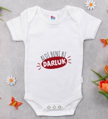 BK Kids Darluk Tasarımlı Beyaz Bebek Body Zıbın-1