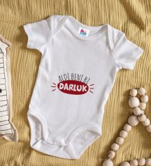 BK Kids Darluk Tasarımlı Beyaz Bebek Body Zıbın-1