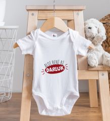 BK Kids Darluk Tasarımlı Beyaz Bebek Body Zıbın-1