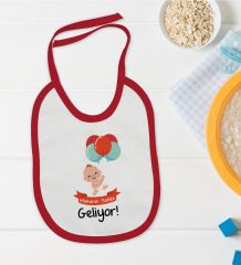 BK Kids Mekanın Sahibi Geliyor Tasarımlı Kırmızı Bebek Mama Önlüğü-1