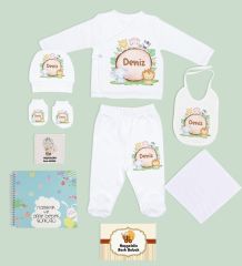 BK Kids Kişiye Özel Beyaz Hastane Çıkışı, Anne-Bebek Günlüğü, Yeni Doğan Bebek Giyim Hediyesi, 9 Parça Bebek Hediye Seti-6