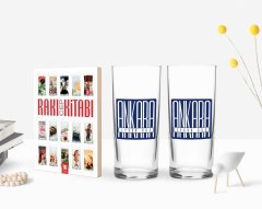 Kişiye Özel Renkli Baskılı Ankara Tasarımlı Turistik İkili Rakı Bardağı ve Rakı Cep Kitabı Hediye Seti-2