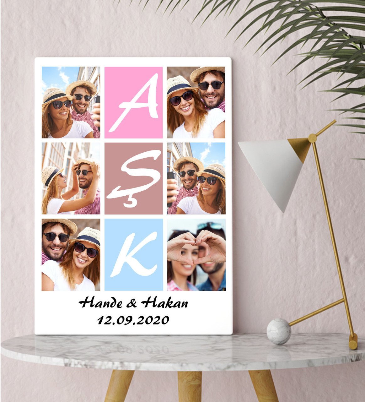 Kişiye Özel Aşk Temalı Kanvas Tablo 30x50cm