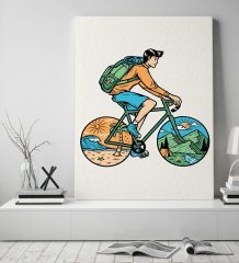 BK Gift Bisiklet Tasarımlı Kanvas Tablo 50x70cm-6