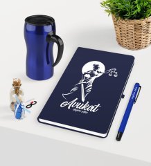 Kişiye Özel Avukat Temalı Lacivert Defter Kalem ve Termos Mug Seti  - 15